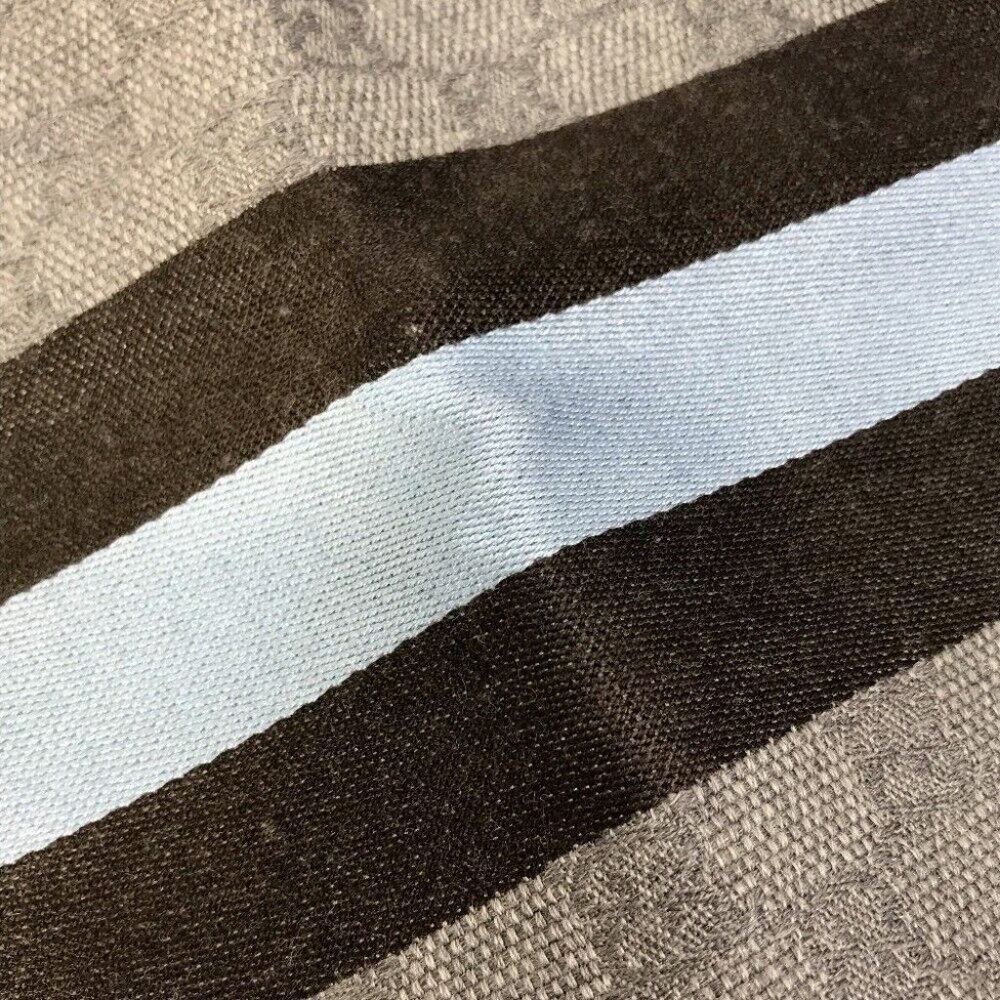 GUCCI 542984 GG fringe Scarf wool / silk Gray x blue x black - Picture 7 of 9